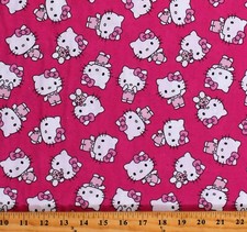 Cotton Hello Kitty Pink Kids Characters Cotton Fabric Print by the Yard D783.87