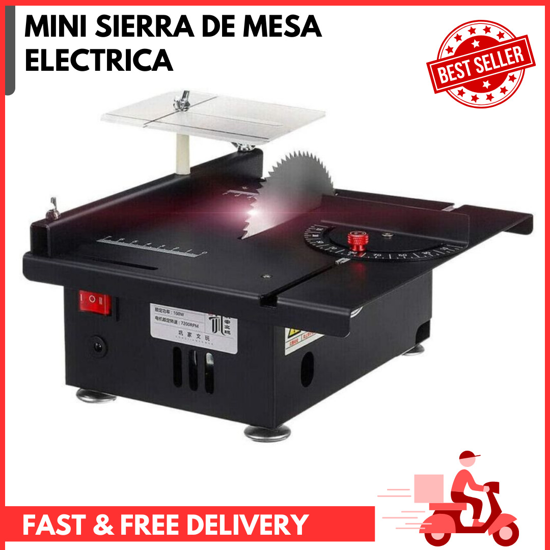 Mini Sierra De Mesa Electrica 96W Circular Portatil Para Cortar