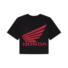 New Fox Racing Lifestyle Womens Fox x Honda Baby Tee STYLE # 33587-001-S / Black