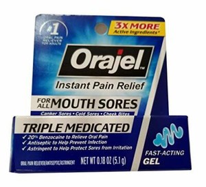orajel mouth sore relief gel maximum strength  oz pack