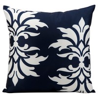 Mina Victory 20 X 20 In. Jasper Floral Outdoor Throw Pillow, Navy on sale Mina Victory 20 X 20 In. Jasper Floral Outdoor Throw Pillow, Navy on sale