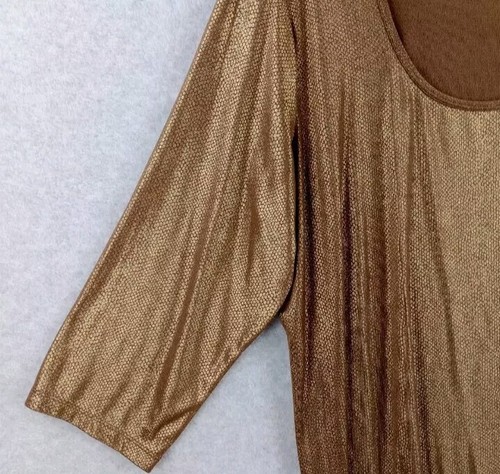 Susan Graver Liquid Tunic Top Blouse Size Extra Large Brown Shimmer - Picture 2 of 11