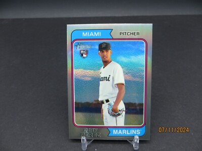 2023 Topps Heritage High Number Eury Perez Chrome Silver Refractor /274 Marlins