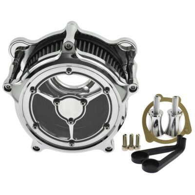 Chrome Clarity Gray Air Cleaner Filter Fit For Touring 00-07 Dyna FXDL 00-15