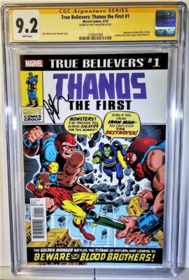 JIM STARLIN SIGNED TRUE BELIEVERS THANOS THE 1ST -CGC 9.2-1ST APP ...