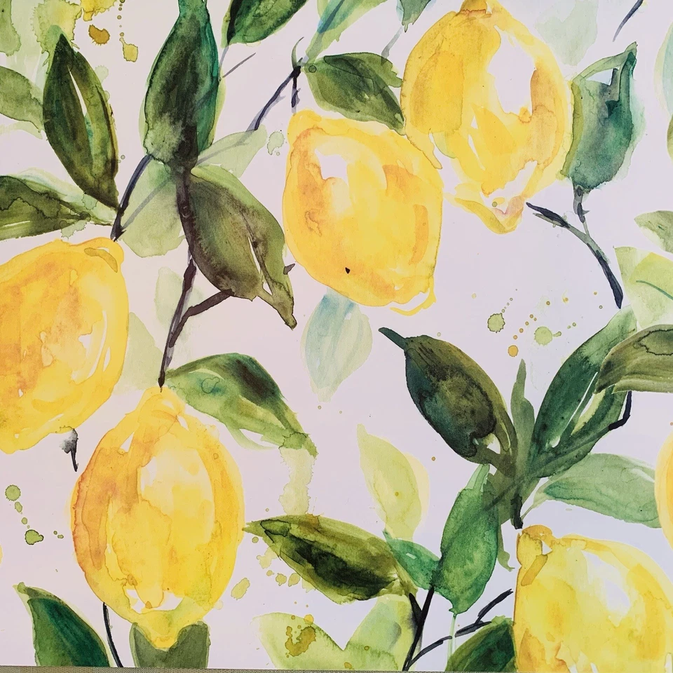 Juego de 4 manteles colgantes de limones de plástico amarillo verde 11”x17” NUEVO Foto 4 de 4