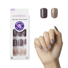 KISS Press-On Manicure Nail Kit PureFit Technology Short Press-On Nails Squar...