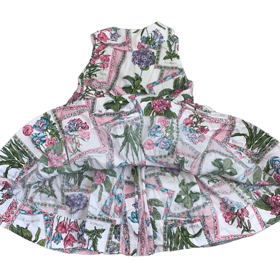 Kellys Kids EUC Retro Flounce Collared Sleeveless Cotton Sundress Floral Garden - Image 3 of 4