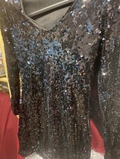 Zara Sequin Dress - Black and Teal Color, Elegant Party Outfit, Evening Gown