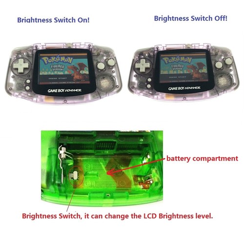 Transparent Purple Game Boy Advance GBA Console AGS-101 Backlight Screen - Picture 2 of 7