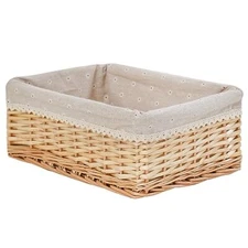 Handcrafted Storage Basket Hand-woven Wicker Shelf Basket Natural Willow Mate...