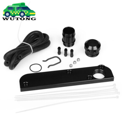 For VW Audi 2.0T FSI BLACK Billet Aluminum Adapter Plate with Boost Cap Kit