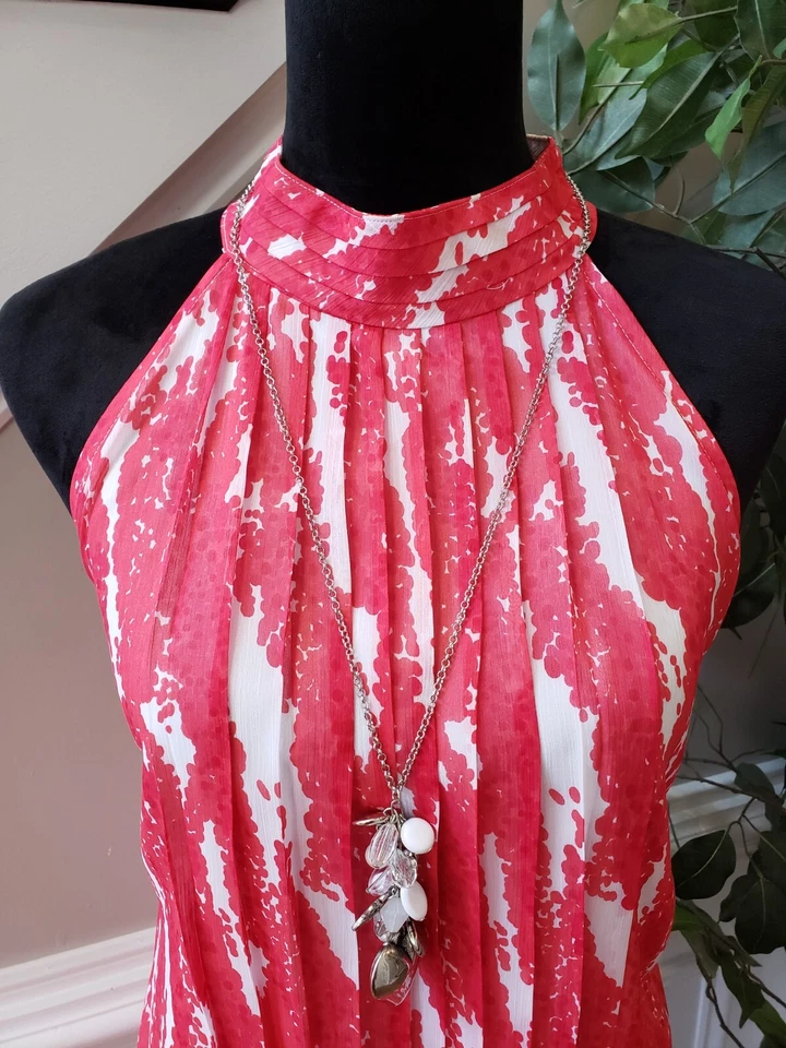 Cato Women's White Pink Polka Dot Ruffled Polyester Sleeveless Top Blouse 18/20W - Image 3 of 4