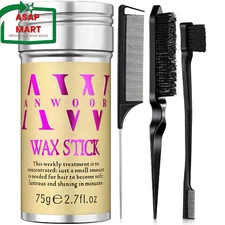 Slick Back Hair Brush, Hair Wax Stick 4Packs - Taming Flyaways & Edge Control - 