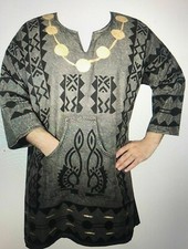 Men women Mud cloth Vintage dashiki Shirt African Blouse Organic Cotton One Size