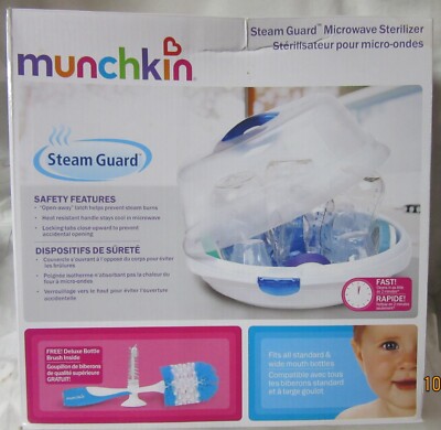Munchkin Bottle Sterilizer Steam Guard Microwave Baby Bottle Sterilizer MSGMBS-1