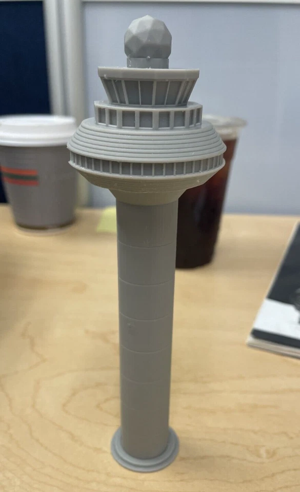 Large Airport Control Tower 125 ft Modern HO N Z Scale Building Gray Paintable! - Image 2 of 2
