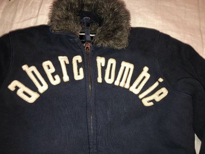 Boys ABERCROMBIE Fur Lined Sweatshirt Indigo Lake Jacket-XL | eBay
