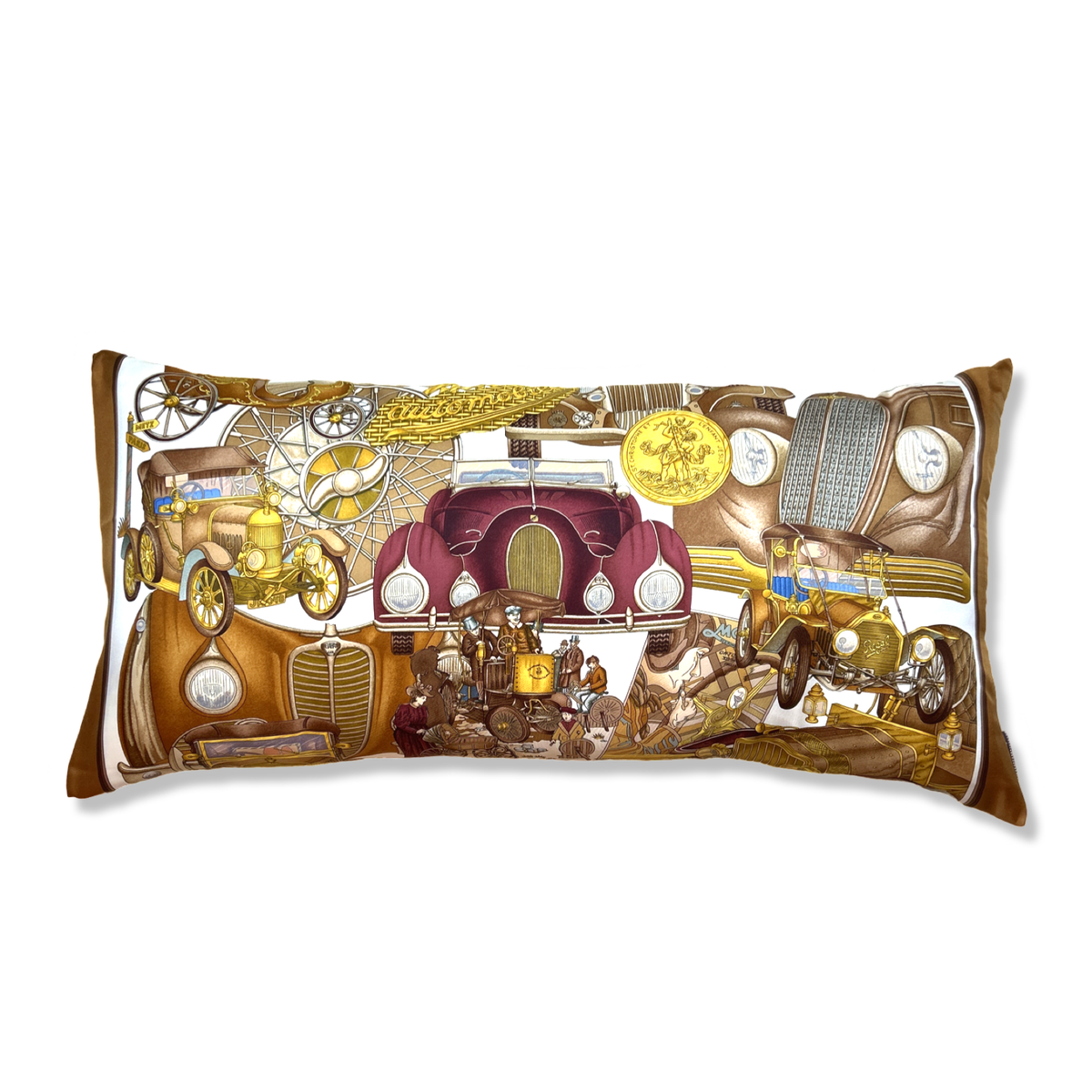 Coussin Lombaire Hermès Vintage En Foulard De Soie - Déco Auto Intérieur