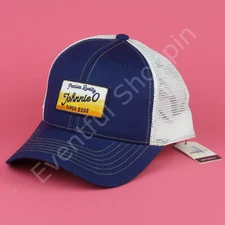 Johnnie-O Mesh Trucker Hat Mens Blue Snapback Patch Logo Wave New