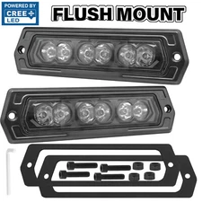 2X 8" 60W Flush Mount Cree LED Work Light Bar Spot Pods Rear Offroad Driving 4WD