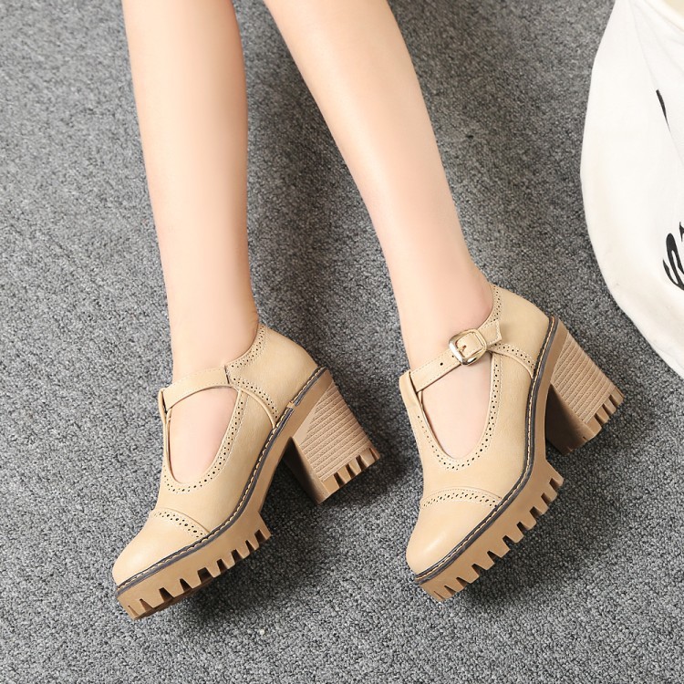 Womens Retro Round Toe Ankle T-strap Mid Mid Mid Block Heels Oxfords Wing Tip shoes deb821 Womens Retro Round Toe Ankle T-strap Mid Mid Mid Block Heels Oxfords Wing Tip shoes deb821