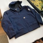 Carhartt J130-W Women’s Jacket Large Navy Loose Fit Hooded Workwear Coat