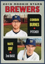 Corbin Burns 2019 Topps Heritage Milwaukee Brewers (Burns/Orf) RC #88