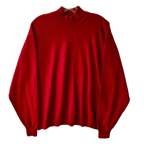 Alfani Mens XXL 100% Extra Fine Italian Merino Wool Dark Red Pullover Sweater - Picture 1 of 6