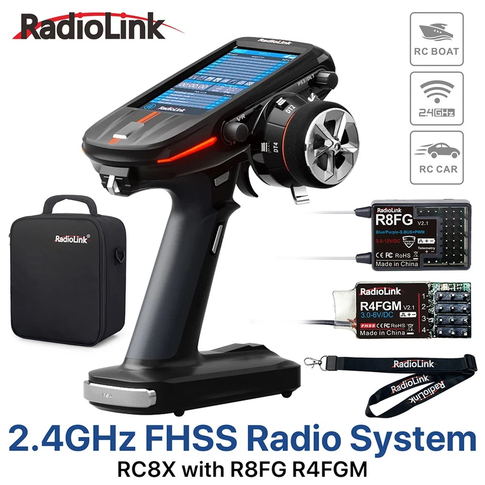 Radiolink RC8X 8CH 2.4G RC Transmitter and R8FG R4FGM Gyro Receiver Touch Screen - Image 4 of 4