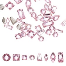 100pcs Shiny Zircon Rhinestones 2-3mmm Multi-shape Nail Art Diamonds, Pink