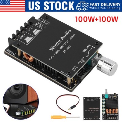 100W*2 MINI 5.0 Bluetooth or AUX Amplifier Board Wireless Audio Digital Power US