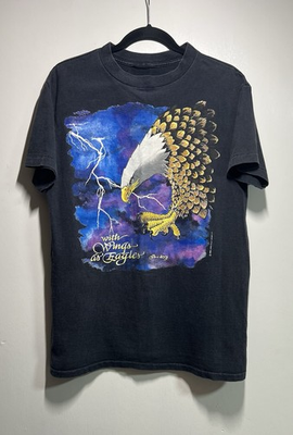 #ad Vintage 1990 Living Epistles Eagle Lightning T Shirt Isaiah 40:31 Single Stitch $63.75