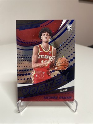 2024-25 Panini Revolution - Vortex Zaccharie Risacher #8 Blue Cosmo /285 (RC)