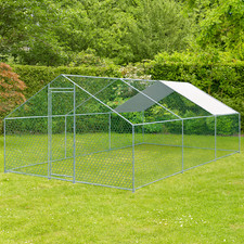 6x3m WALK IN CHICKEN RUN COOP LARGE OUTDOOR PEN METAL DUCK HEN POULTRY CAGE SHED