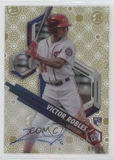 2018 Bowman High Tek Gold Rainbow Diffractor 9/50 Victor Robles #RHT-VR Auto 1u6