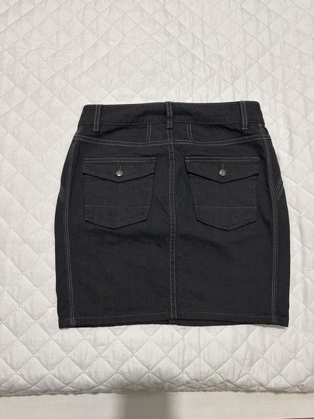 Women Closed Skirt Grey Cotton S