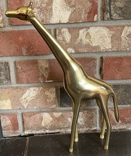 Vintage Brass Giraffe Statue 14 1/2 tall