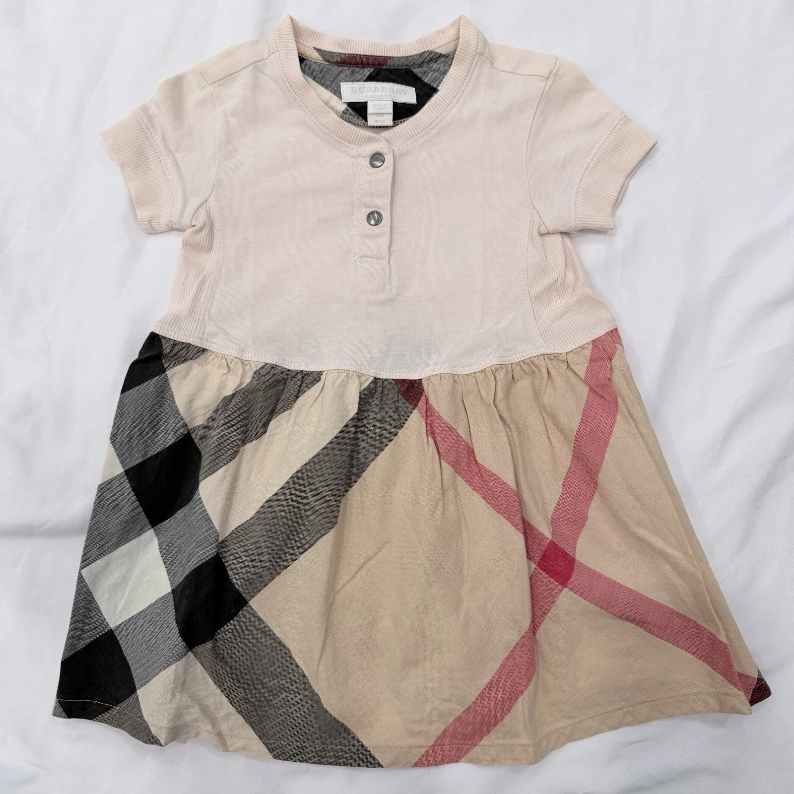 Burberry Children Girls Nova Check Dress Pink Beige Short Sleeve 18M 86cm
Opens in a new window or t