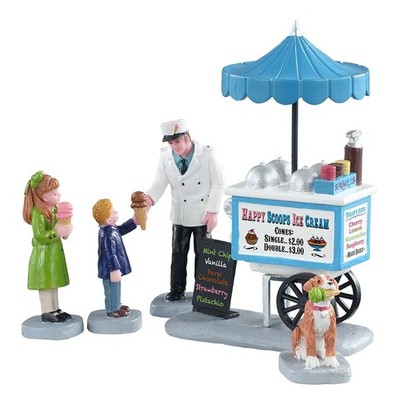 Lemax HAPPY SCOOPS ICE CREAM CART  Eiskarren Weihnachtsdorf Winterdorf