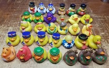 Rubber Ducks Lot of 32 Assorted Duckies Jeep Dash Bath Toy Mix of Sizes  Styles