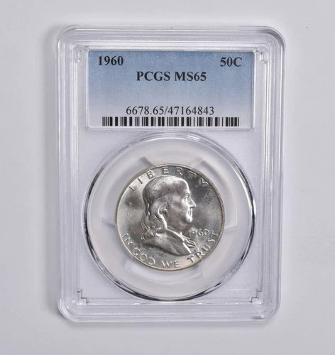 MS65 1960 Franklin Half Dollar PCGS Blue Label *0370
