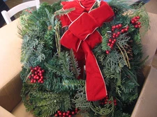 Frontgate Artificial Christmas Cheer 24" Pre-Lit Lighted Window or Door Wreath