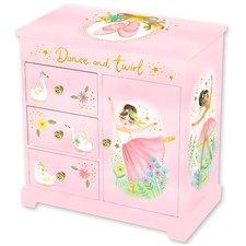 Giggle Honey Ballerina Musical Jewelry Box for Girls Pink