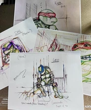 Teenage Mutant Ninja Turtles 90s Movie April’s Sketches – Set of 4  (8.5” x 11”)