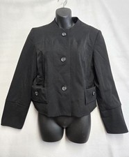 VTG BOB MACKIE STUDIO BLACK POLY BLAZER/JACKET SZ 6