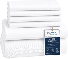 Luxury Egyptian Cotton Queen Size Sheet Set - 1000 Thread Count 6 Piece Queen