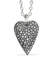 NWTag Brighton GLISTEN HEART CONVERTIBLE Silver Clear Crystal Necklace MSRP 150
