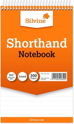 Silvine 8x5'' Reporter's Spiral Shorthand Notizbuch mit 300 Seiten (Pack 5er Pack 