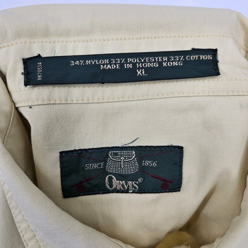 Vintage Orvis Shirt Mens XL Heavyweight Yellow Thick Button Down Safari Fishing - Picture 13 of 14